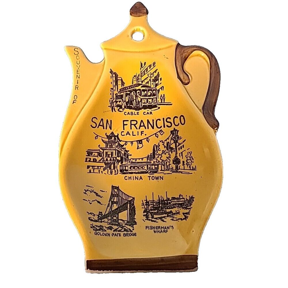 San Francisco Souvenir Spoon Rest china town golden gate bridge Vintage